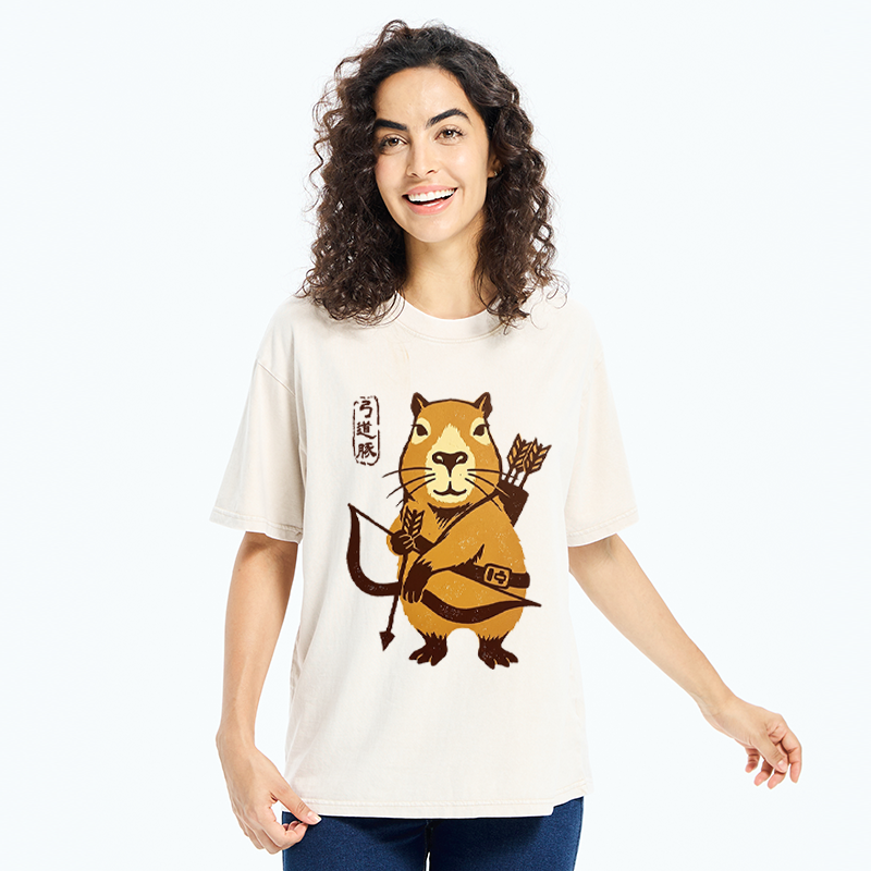 Tokyo-Tiger The Capybara Archer: Target Chill Washed T-Shirt