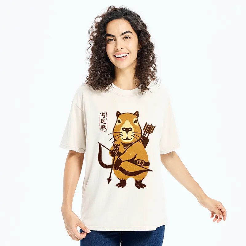 Tokyo-Tiger The Capybara Archer: Target Chill Washed T-Shirt