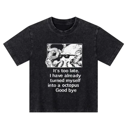 Tokyo-Tiger Octopus Meme I Disappeared Completely Kids Washed T-Shirt