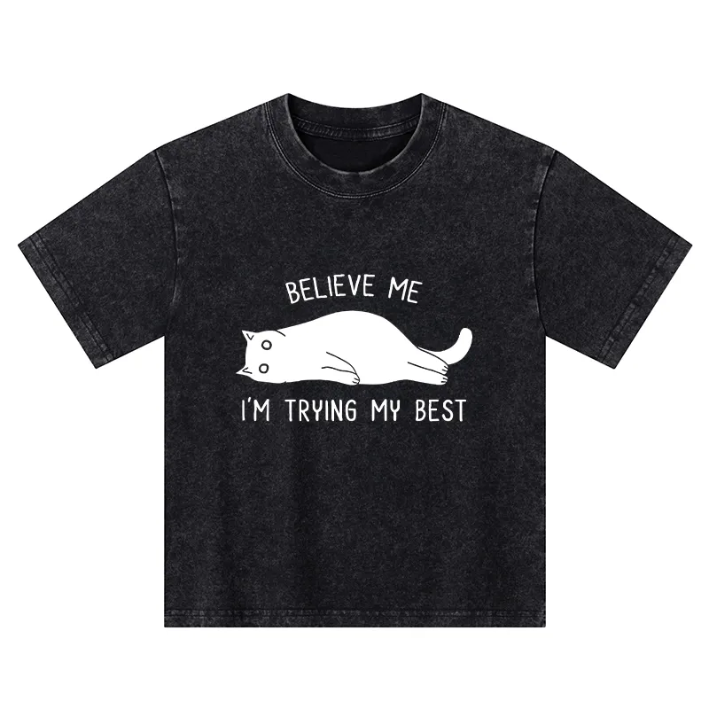 Tokyo-Tiger When Life Is Hard Nap First Kids Washed T-Shirt