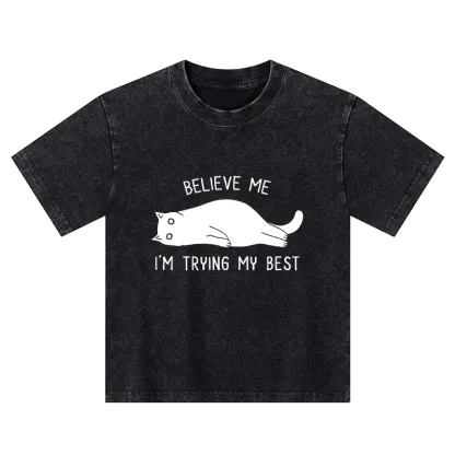 Tokyo-Tiger When Life Is Hard Nap First Kids Washed T-Shirt