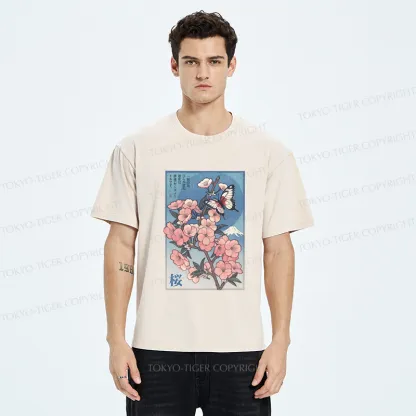 Tokyo-Tiger Ukiyoe Japanese Cherry blossoms Poster Washed T-Shirt