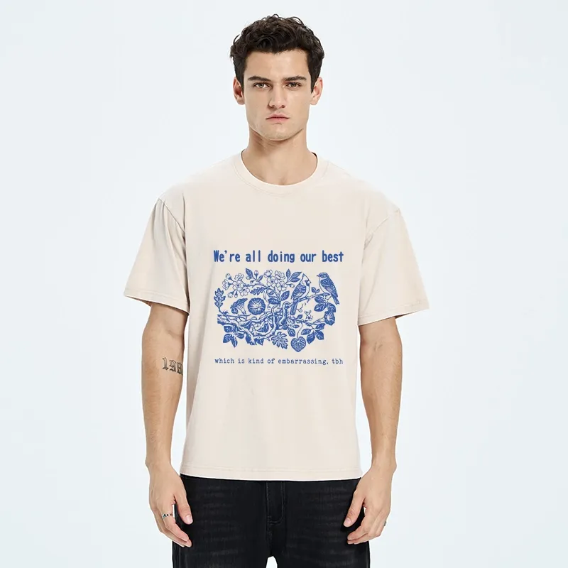 Tokyo-Tiger Doing Our Best Funny Bird Washed T-Shirt