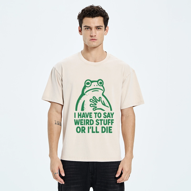 Tokyo-Tiger Weird Frog Funny Meme Shirt Washed T-Shirt