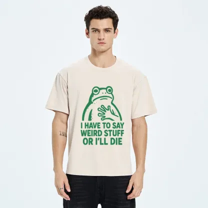 Tokyo-Tiger Weird Frog Funny Meme Shirt Washed T-Shirt
