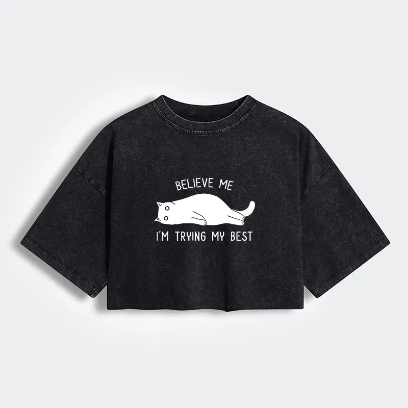 Tokyo-Tiger When Life Is Hard Nap First Women's Washed Crop T-Shirt Sale