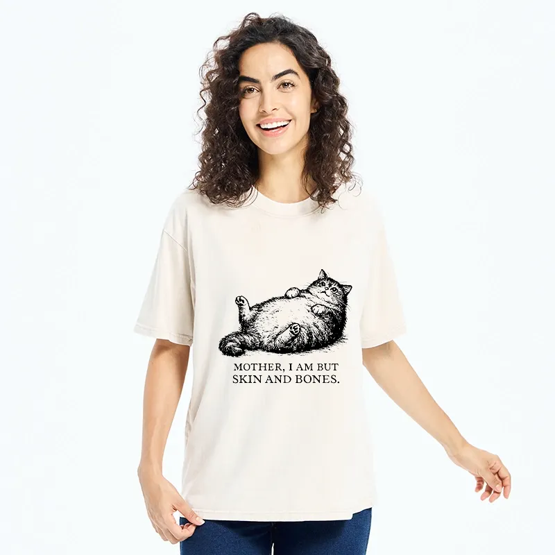 Tokyo-Tiger Chonky Cat Begging For Food Washed T-Shirt