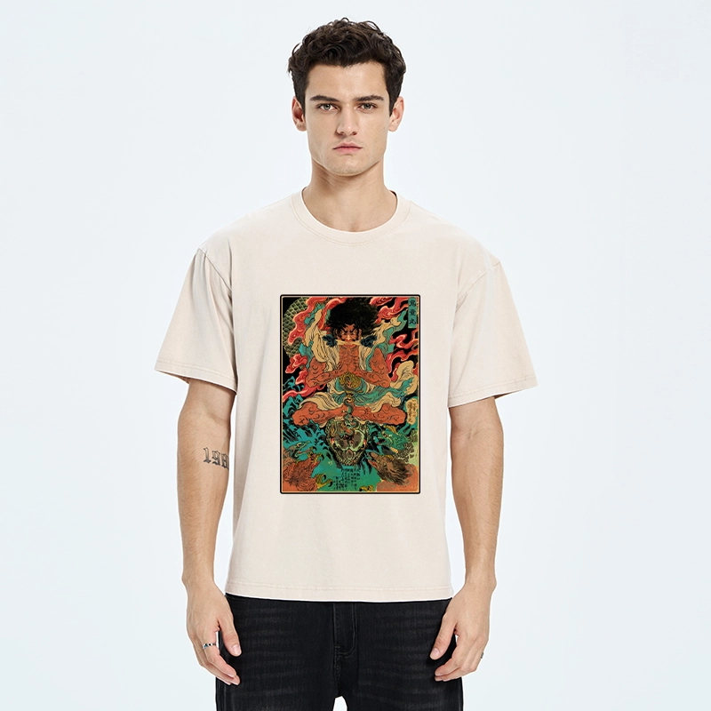 Tokyo-Tiger Classic Japanese Oni Painting Washed T-Shirt