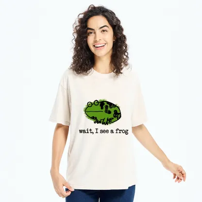 Tokyo-Tiger Silly Frog Doodle Art Washed T-Shirt