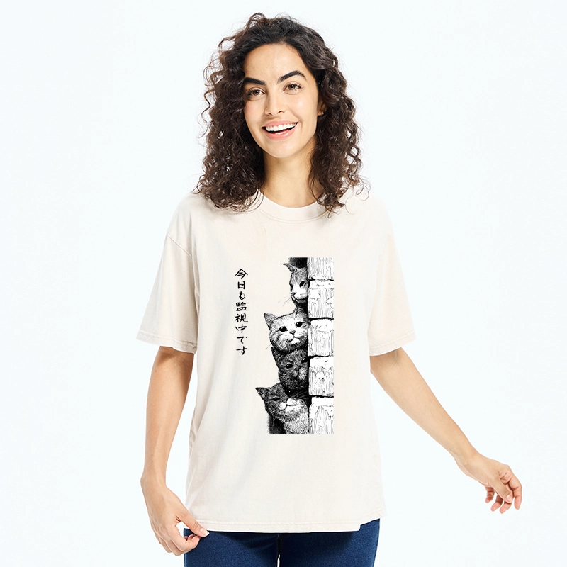 Tokyo-Tiger Cats Are Watching You Always Washed T-Shirt