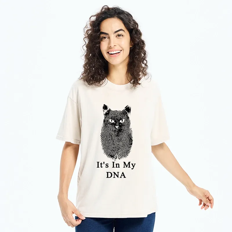 Tokyo-Tiger Fingerprint Cat DNA Print Washed T-Shirt