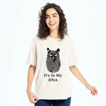 Tokyo-Tiger Fingerprint Cat DNA Print Washed T-Shirt