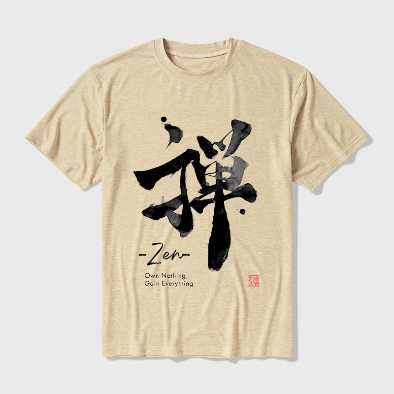Tokyo-Tiger Zen Texts Cotton Blend T-Shirt