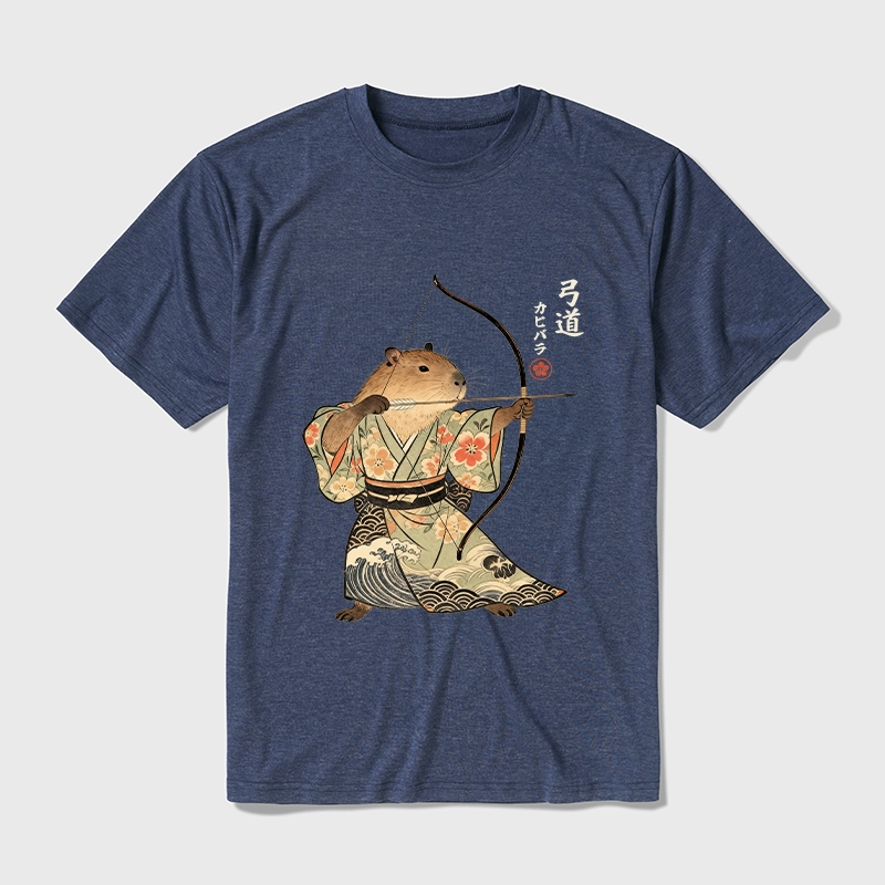 Tokyo-Tiger Capybara Archery Cotton Blend T-Shirt