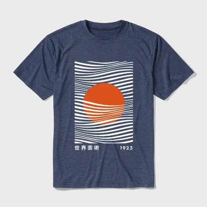 Tokyo-Tiger Minimalist Art Sun Cotton Blend T-Shirt