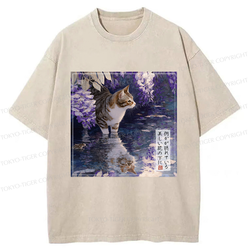 Tokyo-Tiger The Secrets of Wisteria Blooms Washed T-Shirt