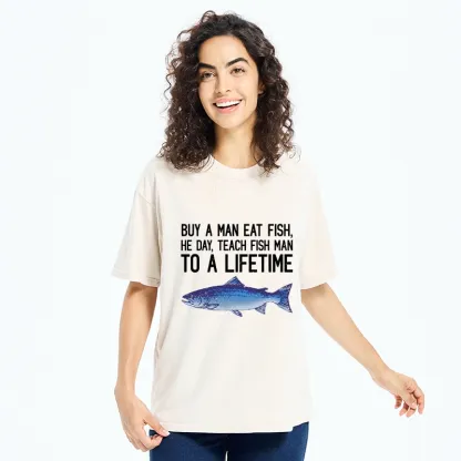 Tokyo-Tiger Sarcastic Fish Proverb Meme With Salmon Washed T-Shirt