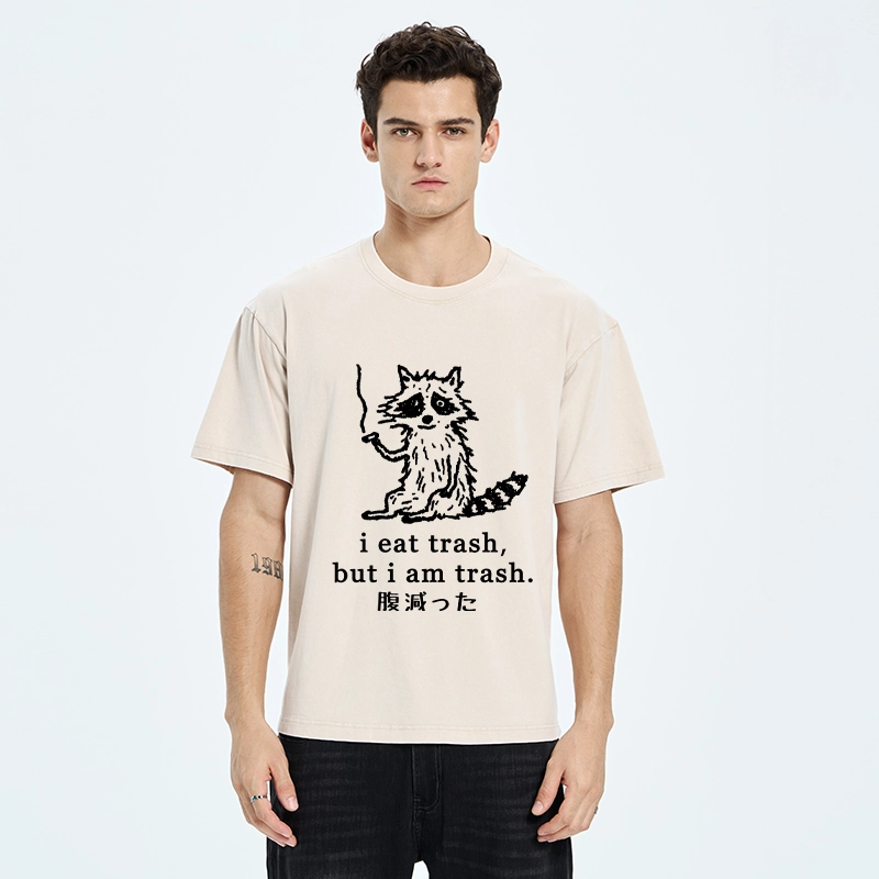 Tokyo-Tiger Raccoon’s Trashy Lifestyle Washed T-Shirt