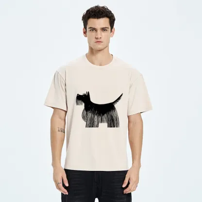 Tokyo-Tiger Minimalist Dog Art That Pops Off Washed T-Shirt