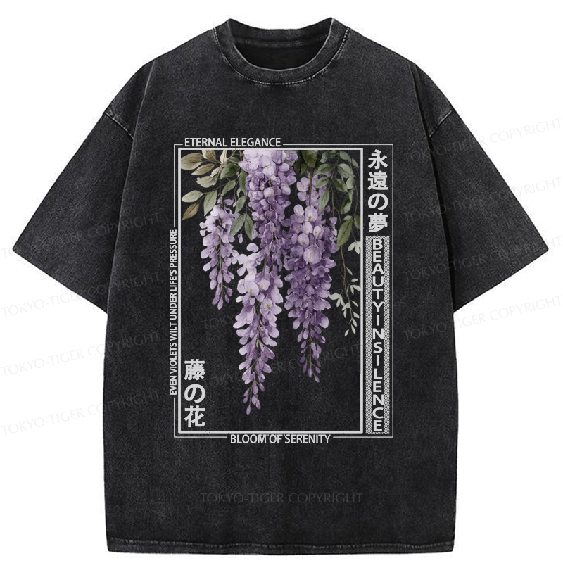 Tokyo-Tiger Whispers of the Wisteria Washed T-Shirt