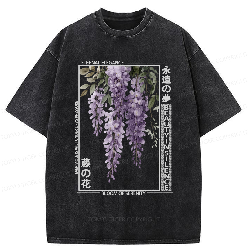 Tokyo-Tiger Whispers of the Wisteria Washed T-Shirt