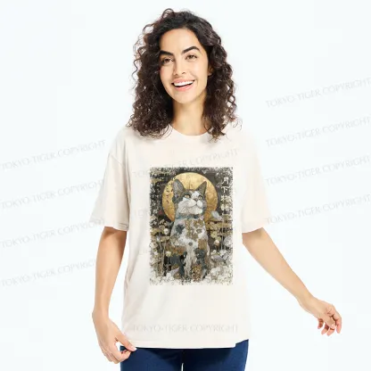 Tokyo-Tiger The Ukiyoe Cat: Moon Story Poster Washed T-Shirt