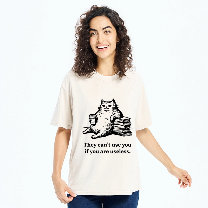 Tokyo-Tiger Cat Proving Uselessness Is A Superpower Washed T-Shirt