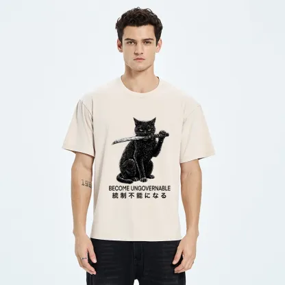 Tokyo-Tiger Black Cat Chaos Mode On Washed T-Shirt