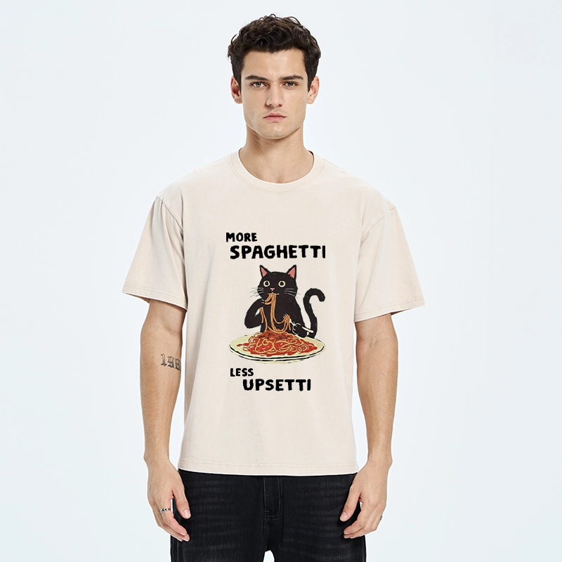 Tokyo-Tiger More Spaghetti Less Upsetti Cat Washed T-Shirt