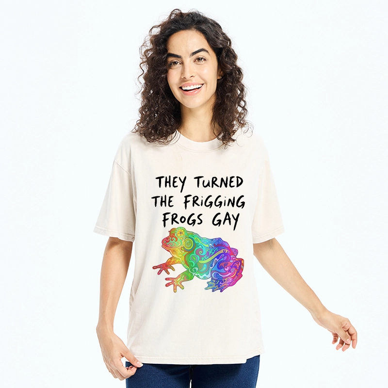 Tokyo-Tiger They Made The Frogs Extra Gay Washed T-Shirt