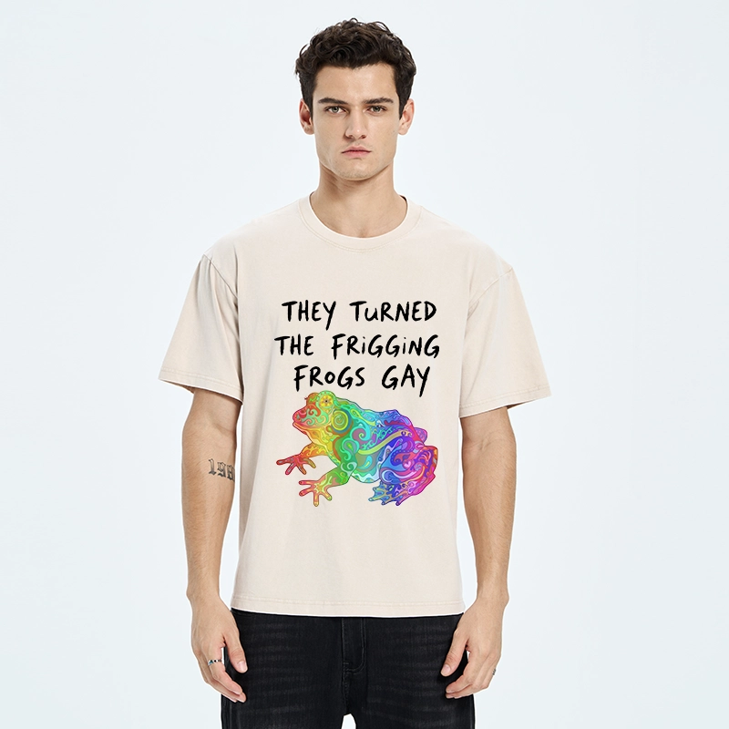 Tokyo-Tiger They Made The Frogs Extra Gay Washed T-Shirt