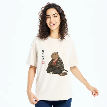 Tokyo-Tiger Calm Samurai Capybara With Katana Meme Washed T-Shirt