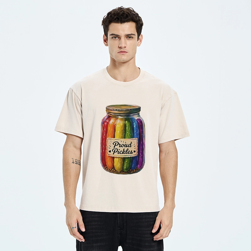 Tokyo-Tiger Proud Pickles Rainbow Pride Jar Washed T-Shirt