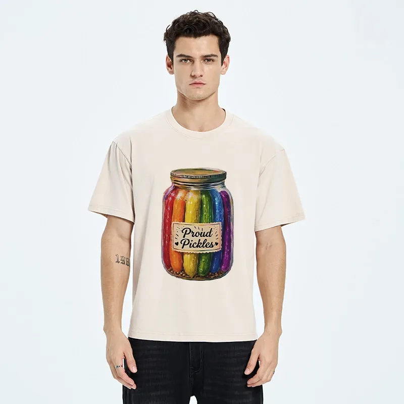 Tokyo-Tiger Proud Pickles Rainbow Pride Jar Washed T-Shirt