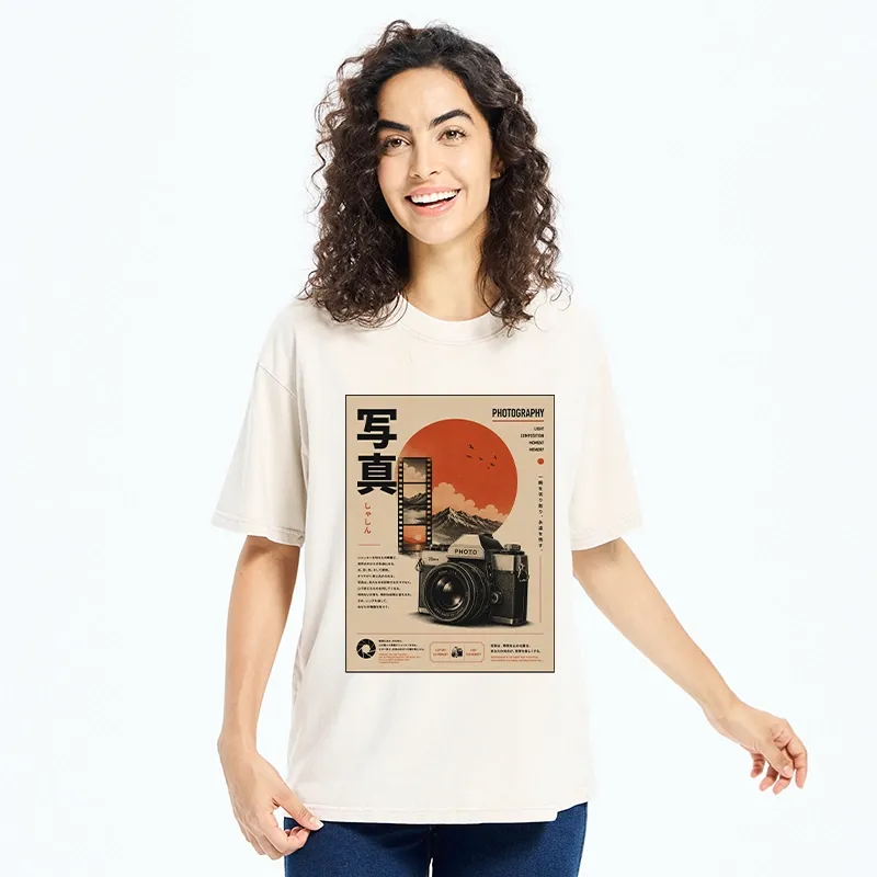 Tokyo-Tiger Vintage Japanese Photography Camera Poster Washed T-Shirt