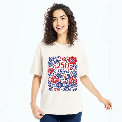 Tokyo-Tiger Floral 250 Years USA Celebration Washed T-Shirt