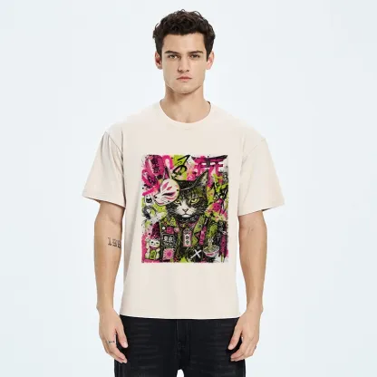 Tokyo-Tiger Funny Tokyo Street Cat Meme Art Washed T-Shirt