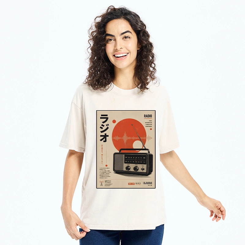 Tokyo-Tiger Vintage Japanese Radio Poster Art Washed T-Shirt