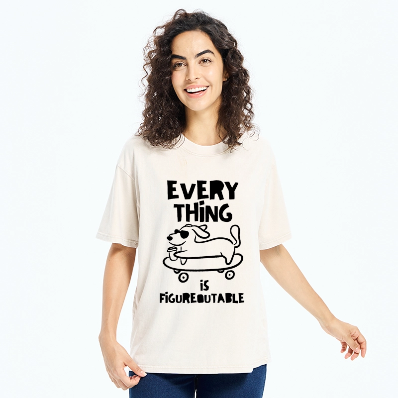 Tokyo-Tiger Cool Shades Dog Master Life Troubles Easily Washed T-Shirt