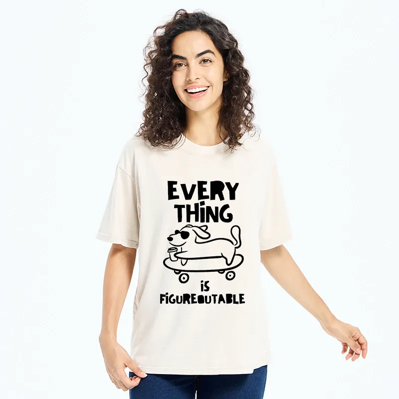 Tokyo-Tiger Cool Shades Dog Master Life Troubles Easily Washed T-Shirt