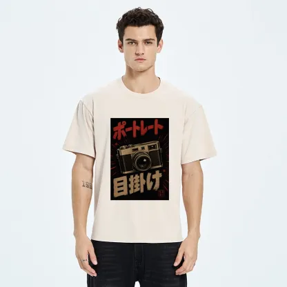 Tokyo-Tiger Old School Japanese Film Camera Washed T-Shirt