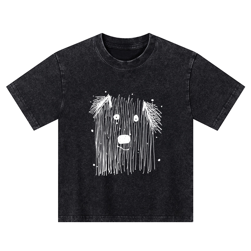 Tokyo-Tiger Fluffy Chaos In Dog Form Kids Washed T-Shirt