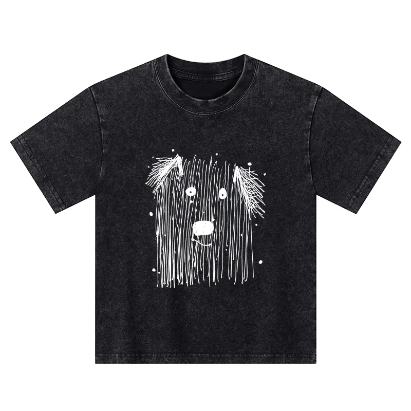 Tokyo-Tiger Fluffy Chaos In Dog Form Kids Washed T-Shirt