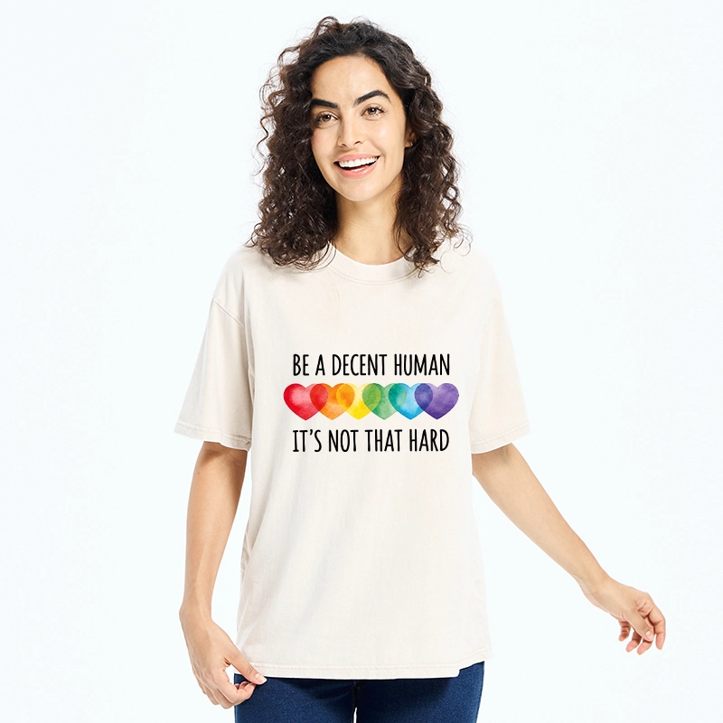 Tokyo-Tiger Be Kind As Rainbow Hearts Remind Us Washed T-Shirt