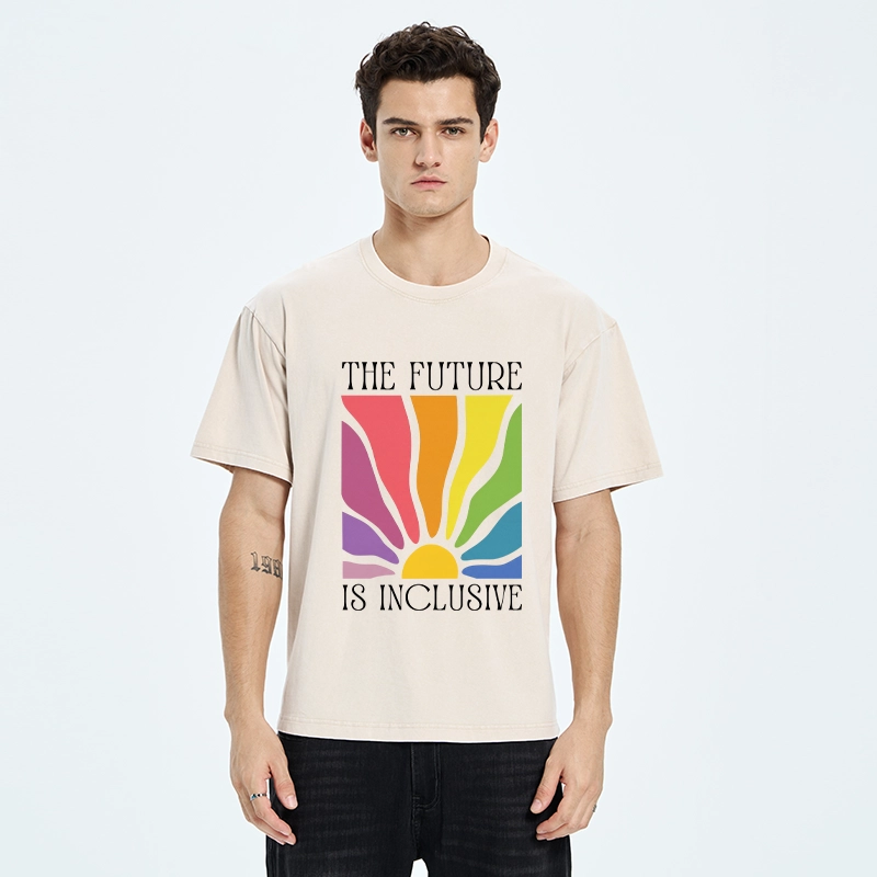 Tokyo-Tiger Radiant Rainbow Welcomes All Identities Washed T-Shirt
