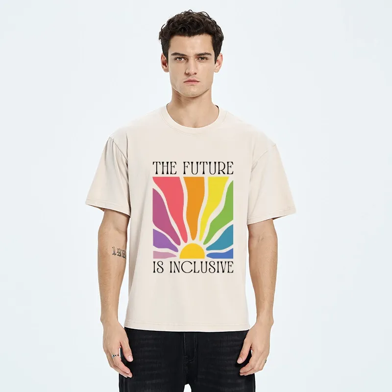 Tokyo-Tiger Radiant Rainbow Welcomes All Identities Washed T-Shirt