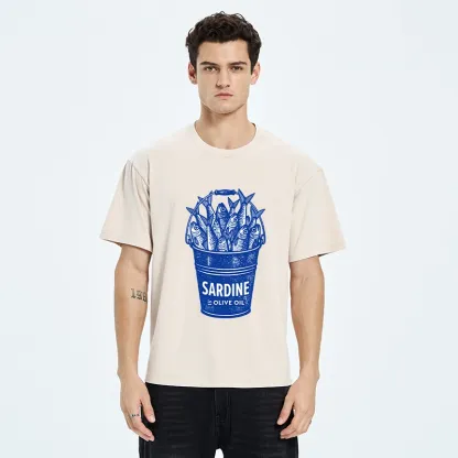 Tokyo-Tiger Vintage Bucket Full Of Fresh Sardines Washed T-Shirt