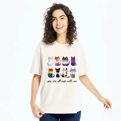 Tokyo-Tiger Cute Cats Guard Every Unique Soul Washed T-Shirt