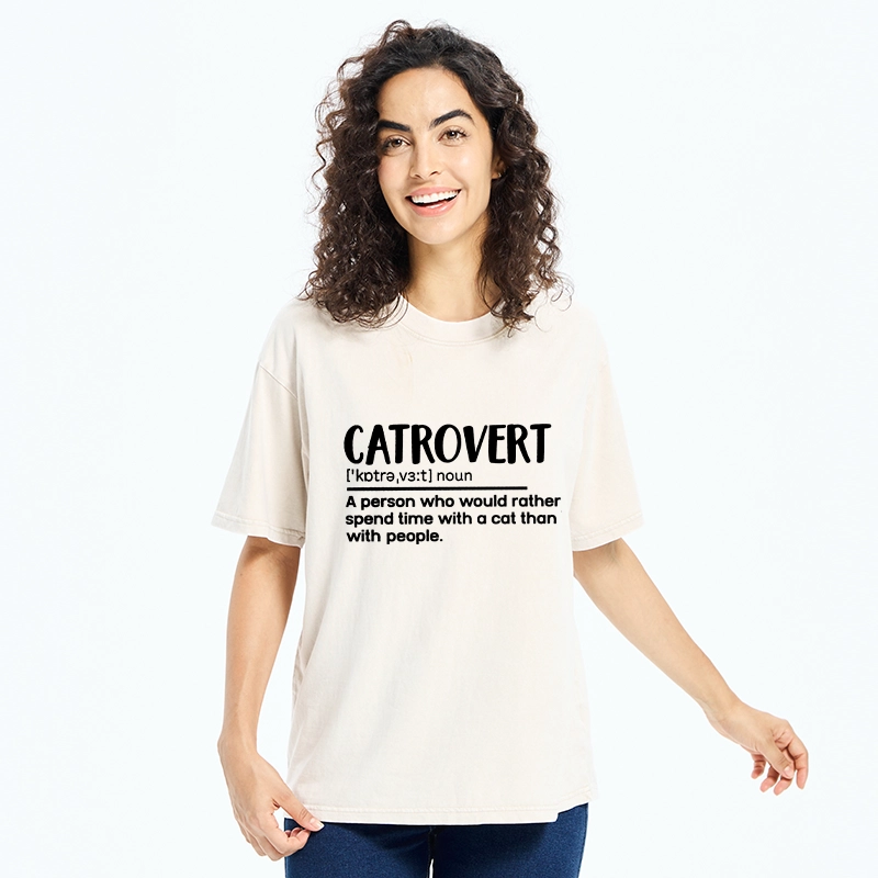 Tokyo-Tiger Catrovert Love Cats Not People Washed T-Shirt