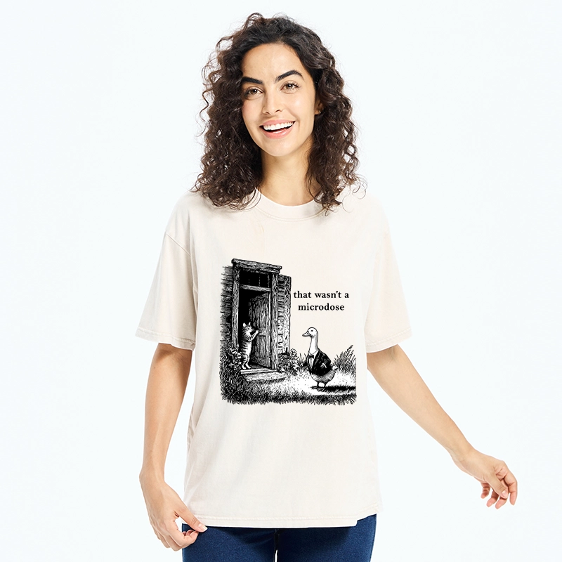 Tokyo-Tiger Funny Cat And Duck Door Joke Washed T-Shirt